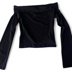 Chic Black Off-Shoulder Long Sleeve shirt